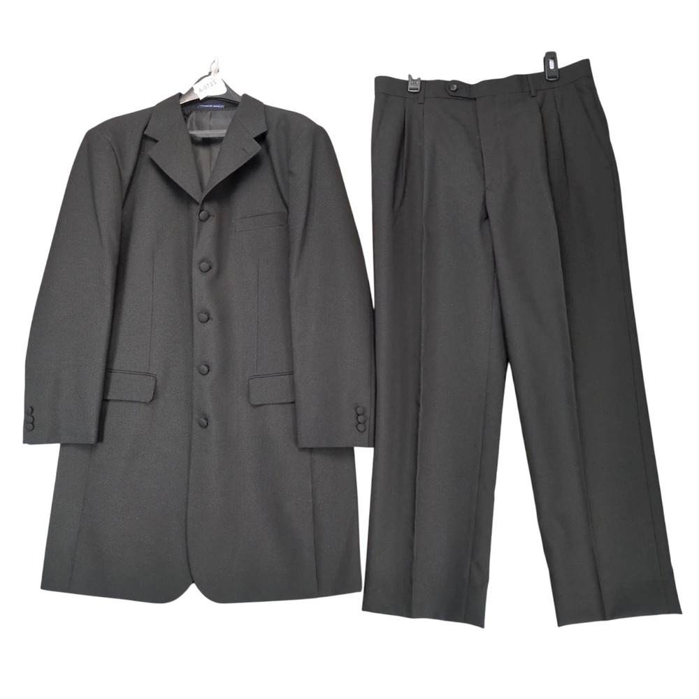 Vittorio St Angelo Black Frock Coat 2pc Suit Mens 42R Jacket 36x30" Pants Formal